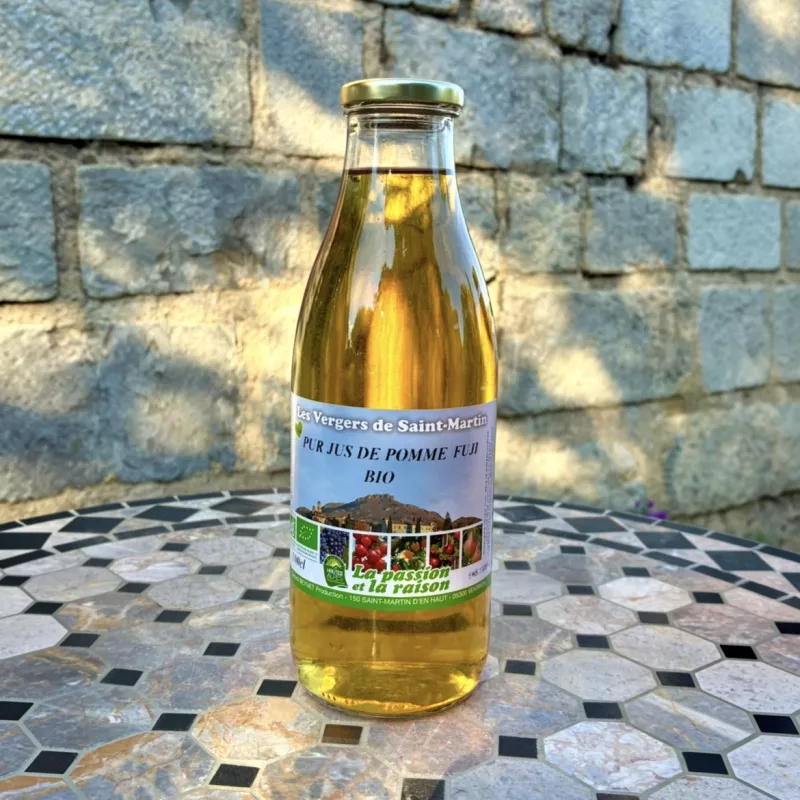 Bouteille en verre de jus de pomme Fuji bio
