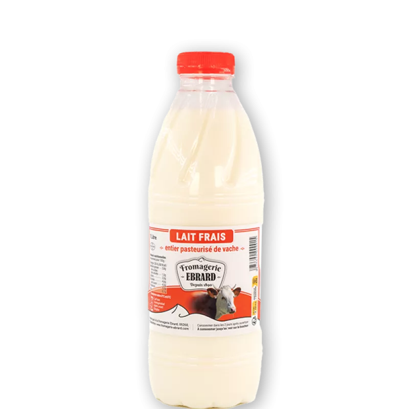 Lait frais entier pasteurisé de vache