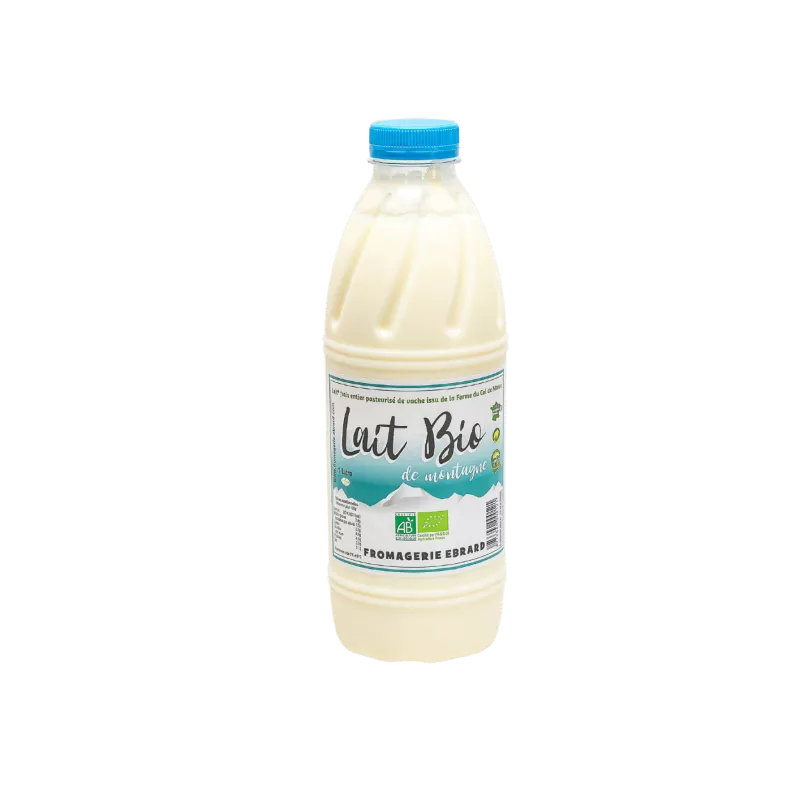Lait frais entier pasteurisé de vache bio