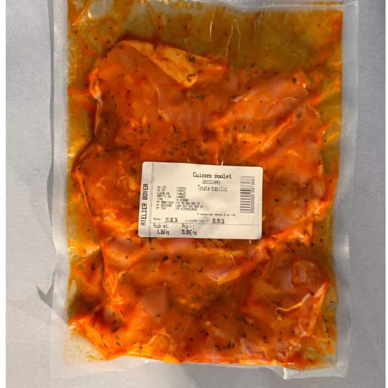 Cuisse de poulet tomate basilic